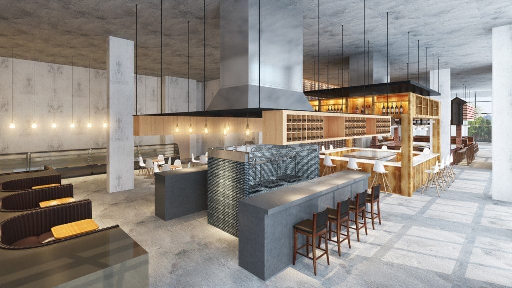 Bravery Chef Hall is taking over a huge space on the ground floor of Hines' Aris Market Square high-rise.