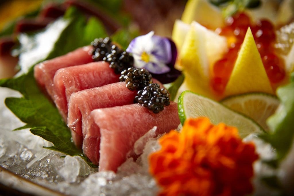 Roka Akor offers a variety of fresh sashimi. 