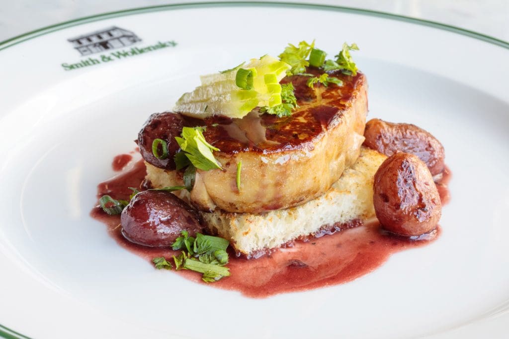 Smith & Wollensky is offering this seasonal starter, Pan Seared Foie Gras. 