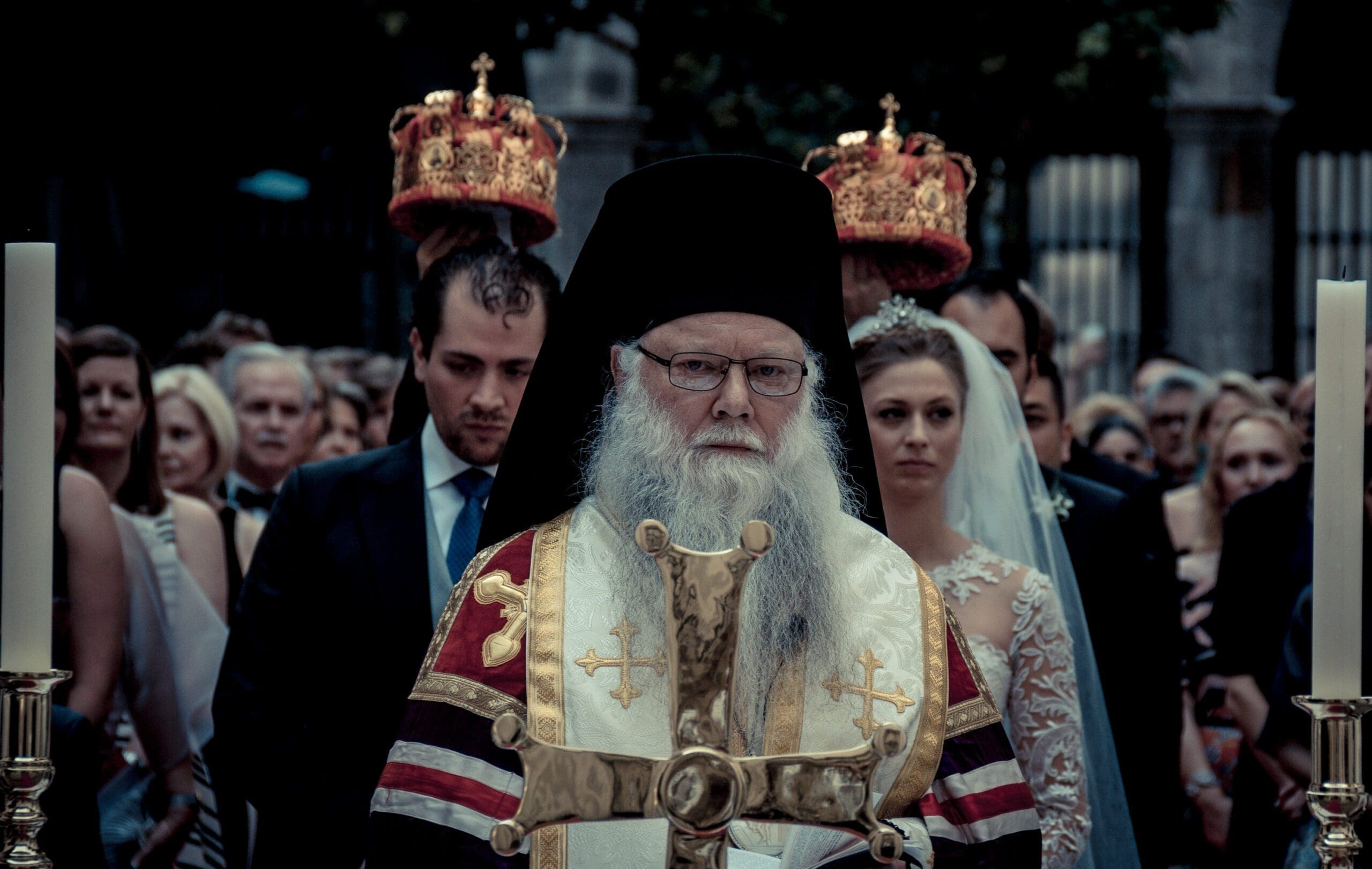 Russian Orthodox Archbishop Peter of Chicago & Mid-America flew in from Chicago to perform the ceremony. Groomsmen held crowns atop Guillermo and Tatiana's heads for the duration of the ceremony.