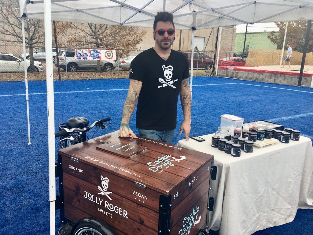 Jolly Rogers Sweets' Joshua Luttrell offers up vegan cookie dough. 