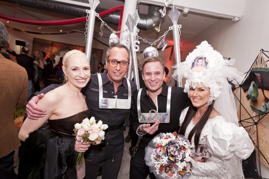 Isabel David, Mark Sullivan, Jason Reeves, Marita Fairbanks at Ball n' Chain Gala, 2013. Natch, her bridal gown was by Kasi Kubiak. (Photo Anthony Rathbun)