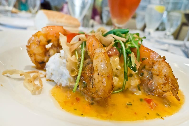 Brennan's Shrimp and Grits, flavored with Texas goat cheese and roasted corn, are what we'd call off the wall. 