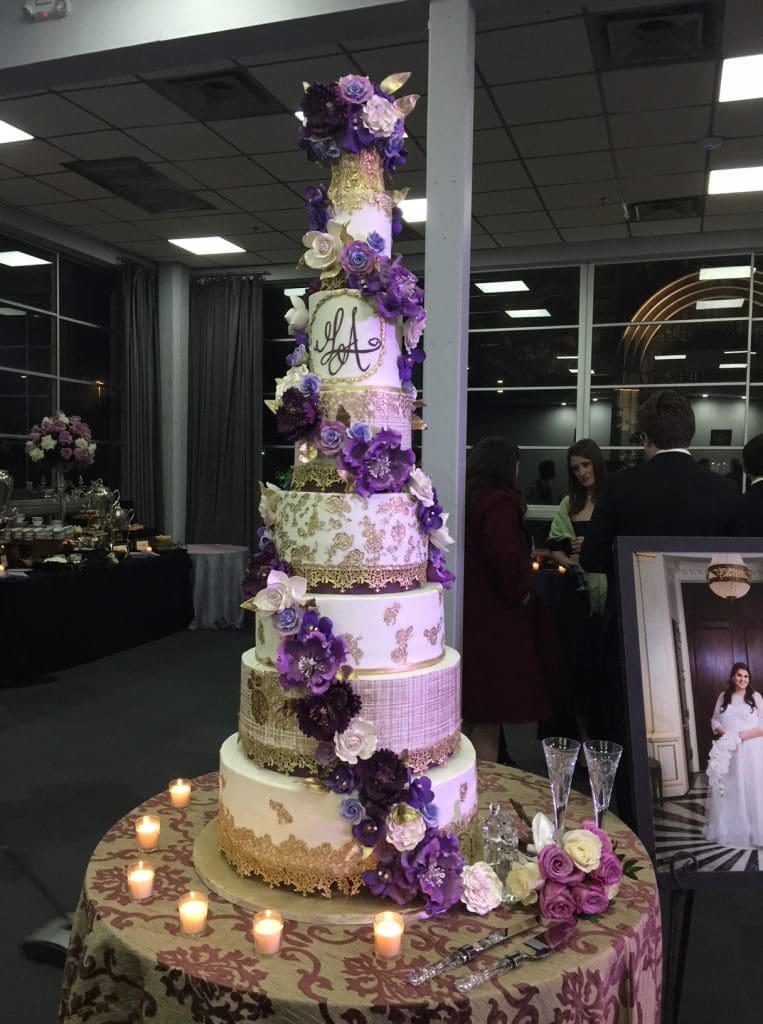 The Vallone/Smith wedding cake soared almost six feet above the serving table. Tony vallone