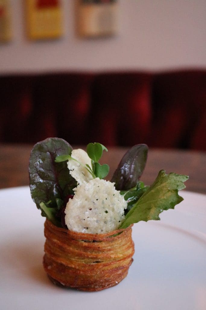 Dish featuring petite greens from My Epicurean Farms