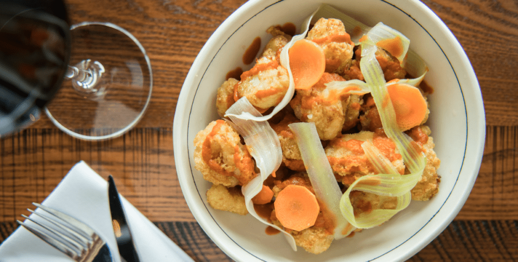 Riel's global cuisine takes inspiration from the Gulf Coast, Ukraine, and French Canada.
(Photo courtesy of Riel)