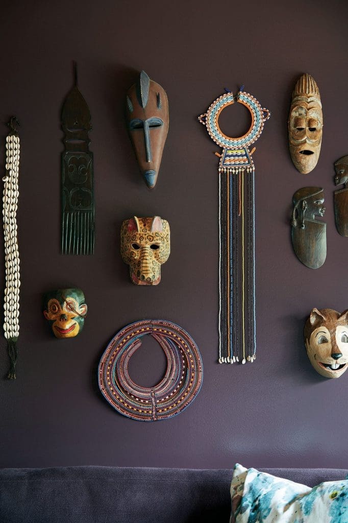 Masks from Mexico and Costa Rica. 