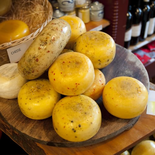Dutch cheeses await travelers at Marigot, where Immanivong will introduce her foodie passengers to international delights.