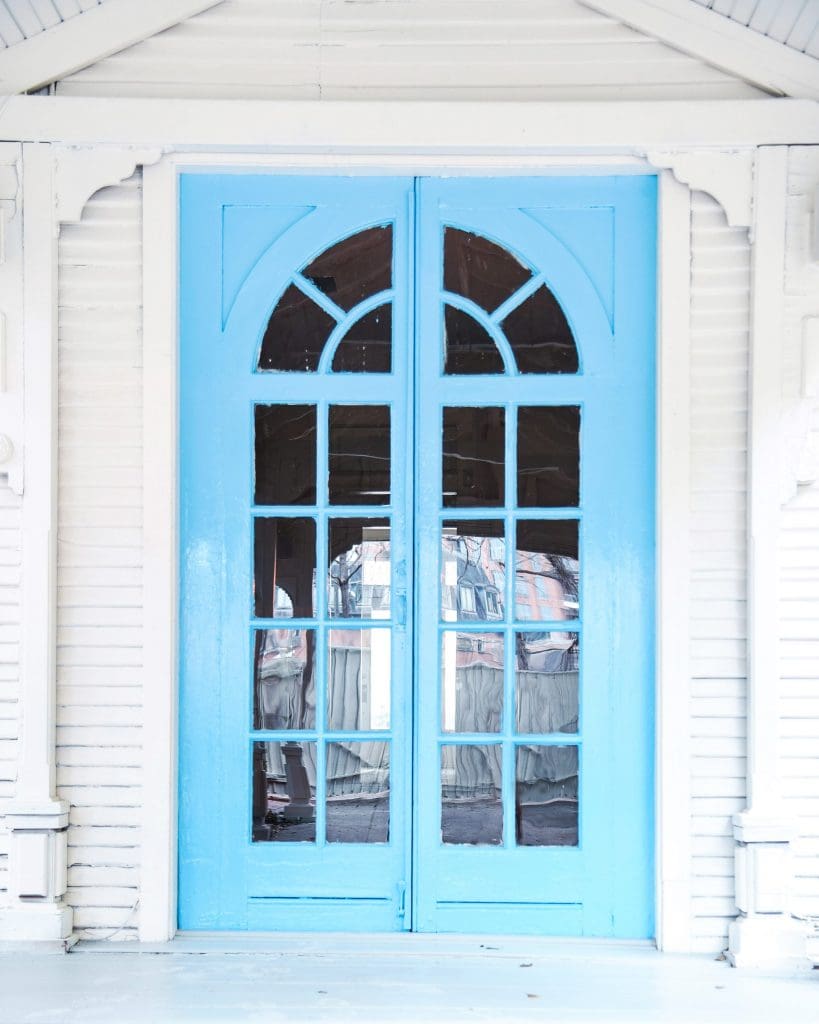 Blue Print's signature blue doors. 