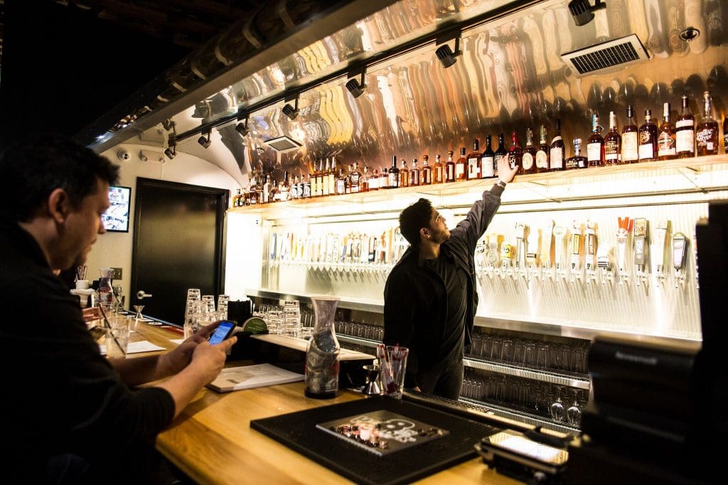 The bar offers over 80 varieties of bourbons, whiskeys, and rye. 