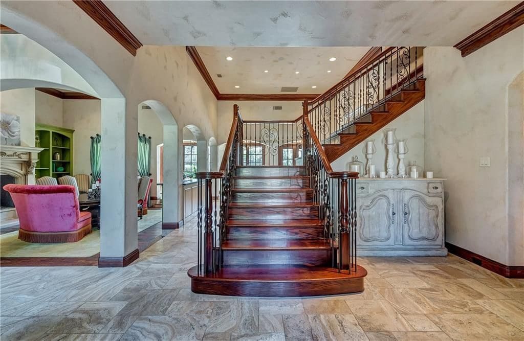 Despite its stately size, the home has a warm and casual feel.