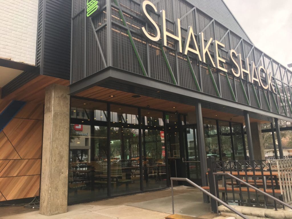 Construction is nearly finished at the Rice Village Shake Shack. 