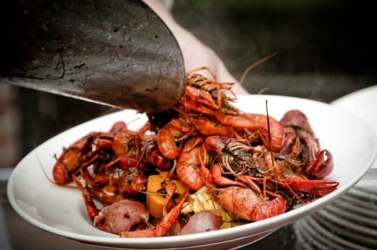 Brennan's celebrates the season with an Annual Crawfish Boil. 