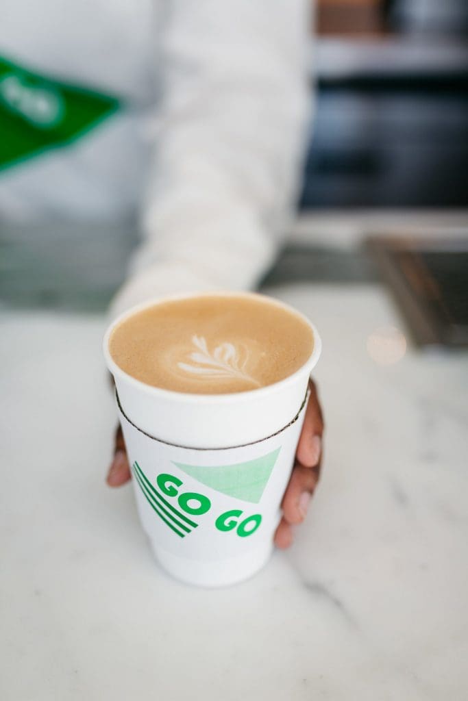 Sip a Counter Culture Coffee espresso drink at the bar.