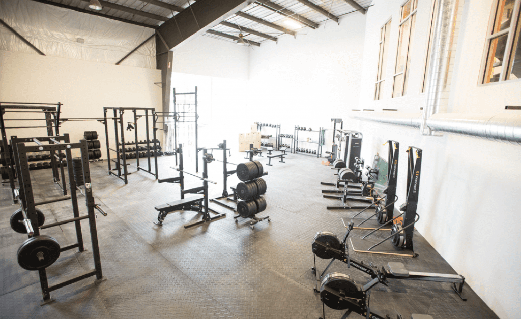 The climbing gym also offers weight machines and cardio equipment. (Photo by Chris Noble.) 