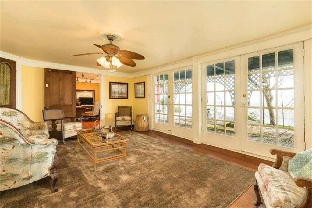 French doors add a refined touch. 