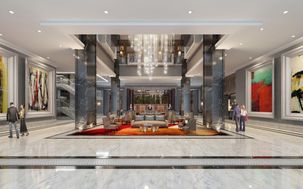 The Post Oak lobby is designed around creating quite a first impression.