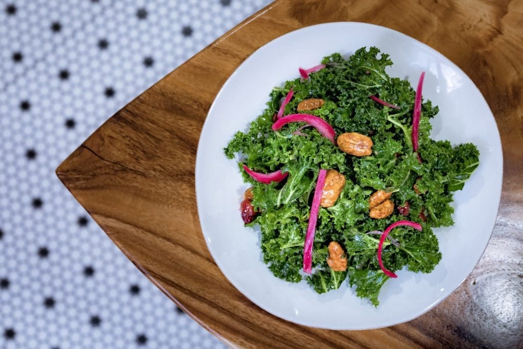 Kale salad is a rare find at a barbecue joint. 