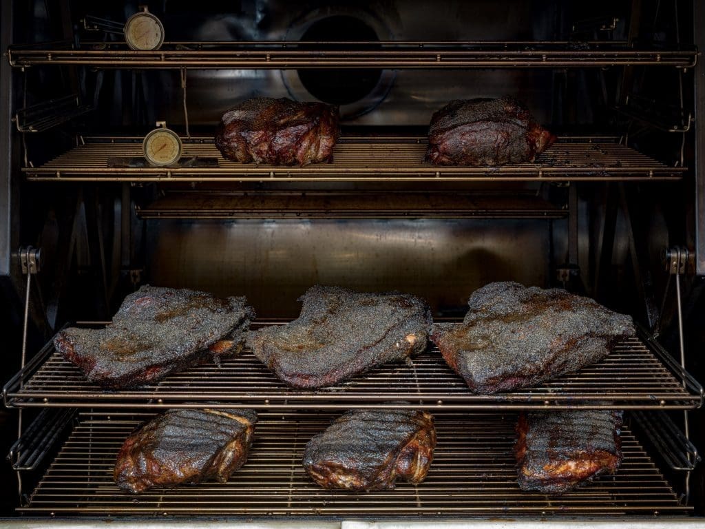 After six years, Patrick Feges is excited to do BBQ his way and completely fill up this smoker for the first time. 