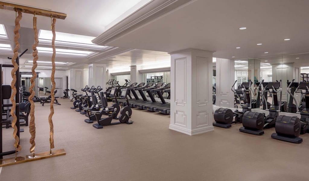 The fitness center is outfitted with new TechnoGym equipment. 
