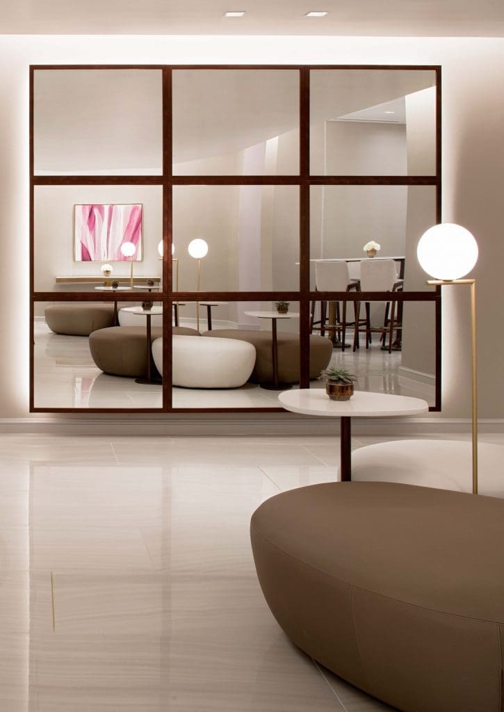 The remodel brought calming, neutral colors to the spa.