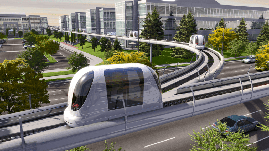 The Personal Rapid Transit system is already functioning at London's Heathrow Airport. (Photo courtesy of USA PRT)