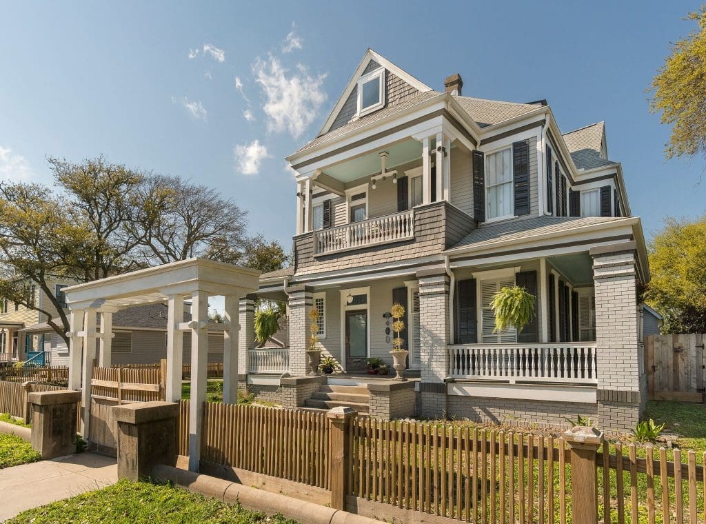 The 1893 Thomas and Lillie League House was built on property previously owned by League's grandfather, a prominent historical figure in early Texas. 