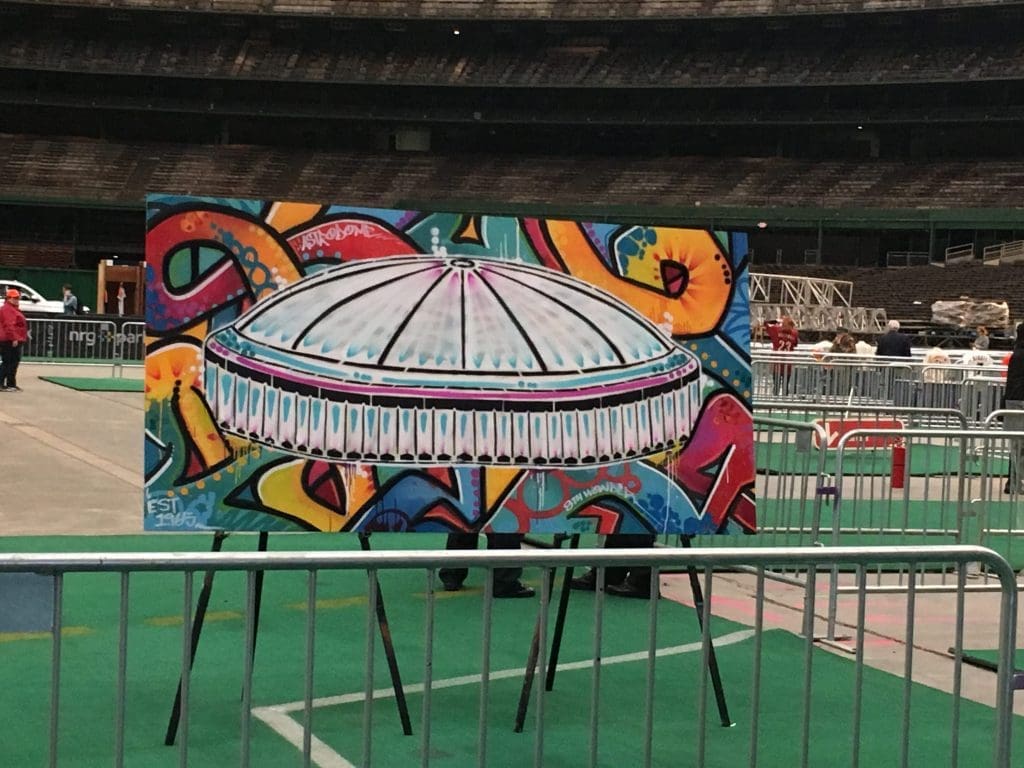 This painting greeted guests as they entered the dome. 