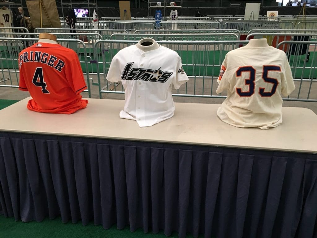 Guests could see Astros gear through the ages. 