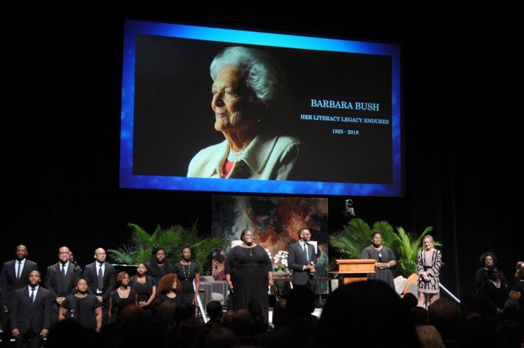 This year, A Celebration of Reading was a joyful tribute to Barbara Bush. (Photo by Dave Rossman.)