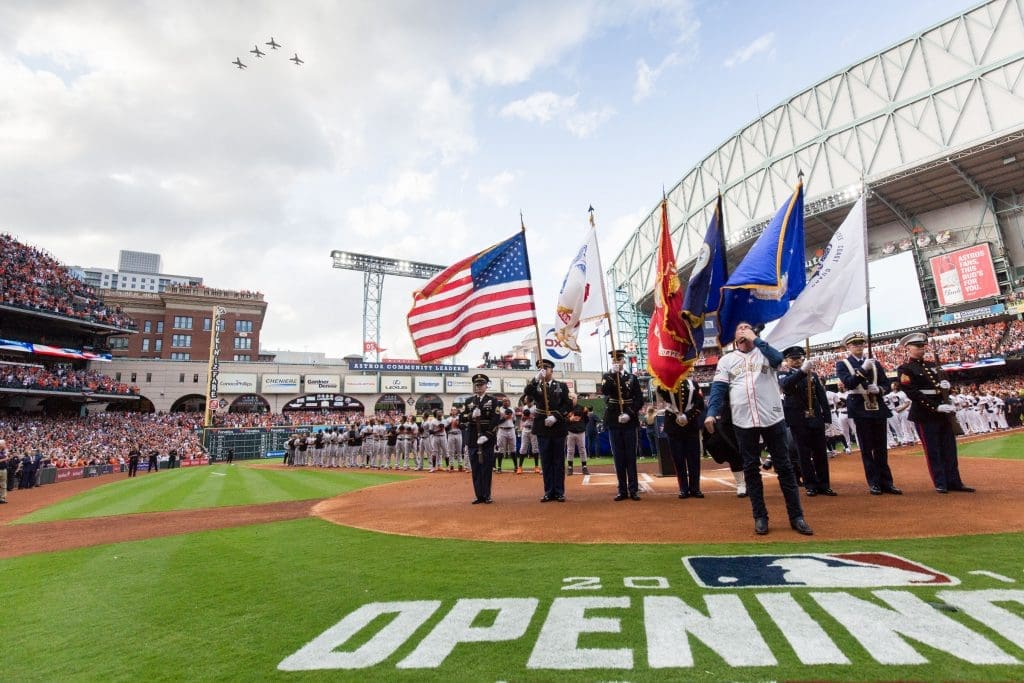 All the pageantry of opening day greeted the Houston Astros at Minute Maid.