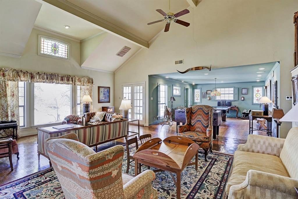 The living spaces are both roomy and cozy. 