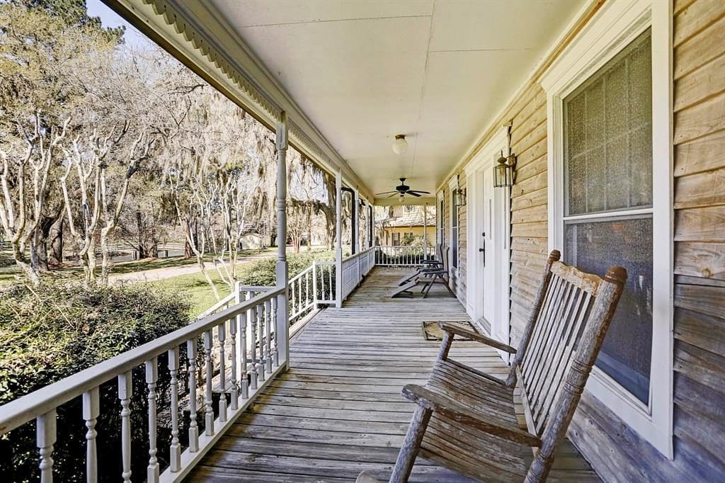 The homes have a rustic, old-school vibe with accents like this. 