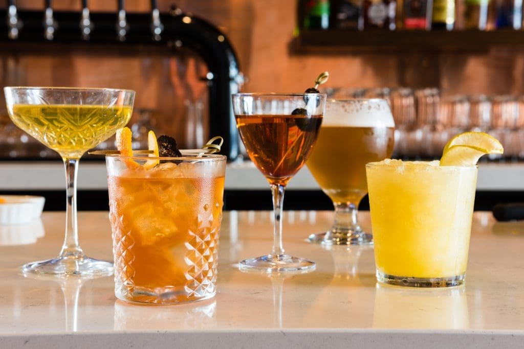 The bar offers a range of globally-inspired cocktails.