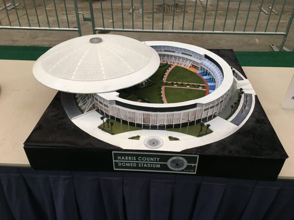 Guests ooh'd and ahh'd over petite Astrodome models. 