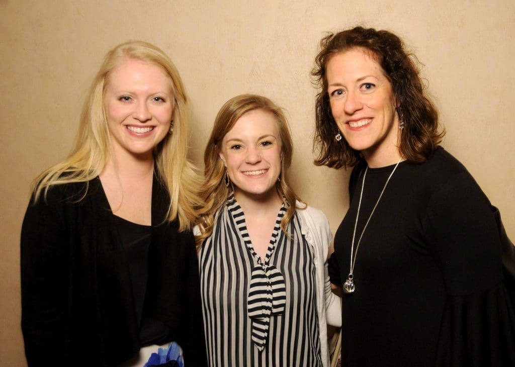 From left: Alicia Kuhn, Margie Webb and Brittany Mondlak at the 17th Annual Butterfly Luncheon at The Houstonian Wednesday April 4,2018. (Dave Rossman Photo)
