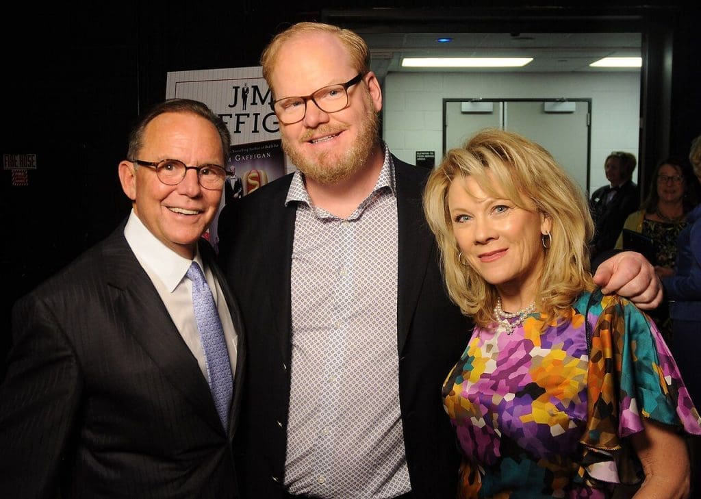 Jerry Simon, author Jim Gaffigan and Lisa Simon (Photo by Dave Rossman.)