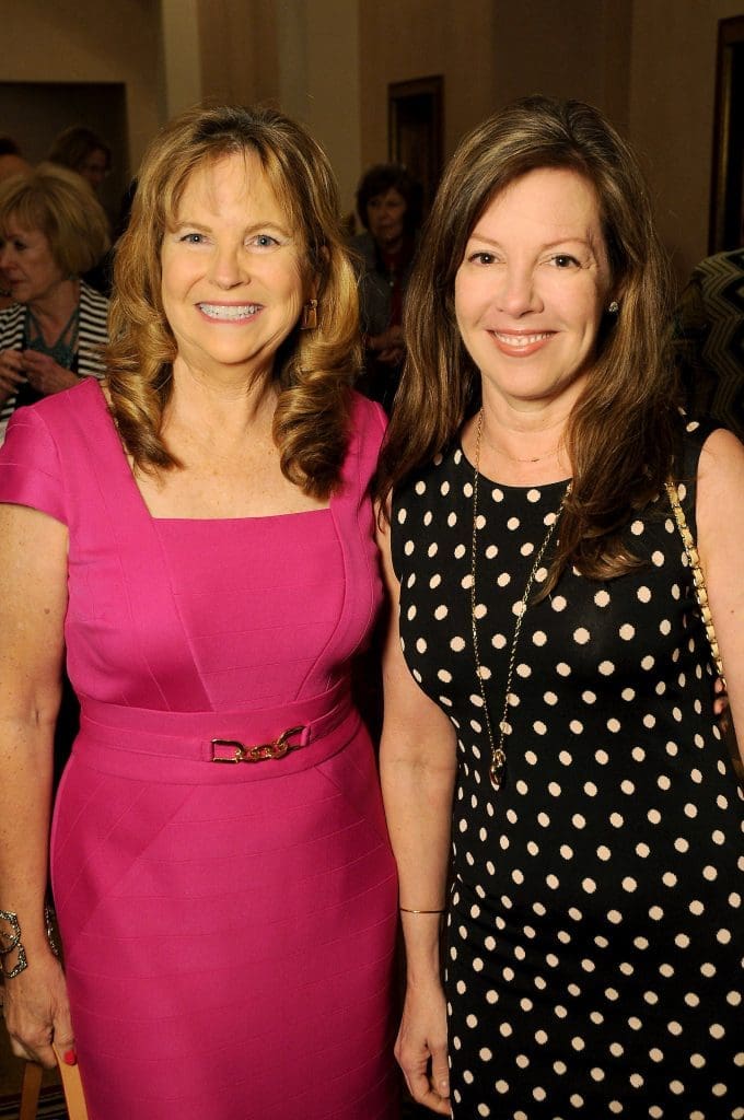Juliet Hubbell and June Leppard at the 17th Annual Butterfly Luncheon at The Houstonian Wednesday April 4,2018. (Dave Rossman Photo)