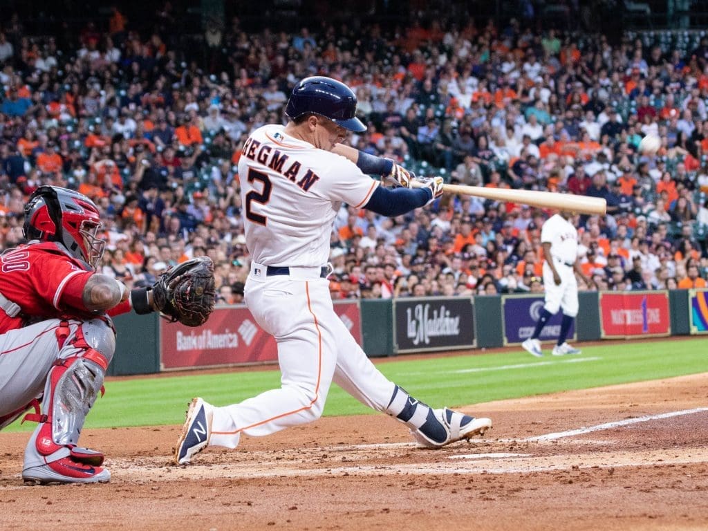 Houston Astros third baseman Alex Bregman seems to relish the challenge of facing superstar pitchers. (Photo by F. Carter Smith).