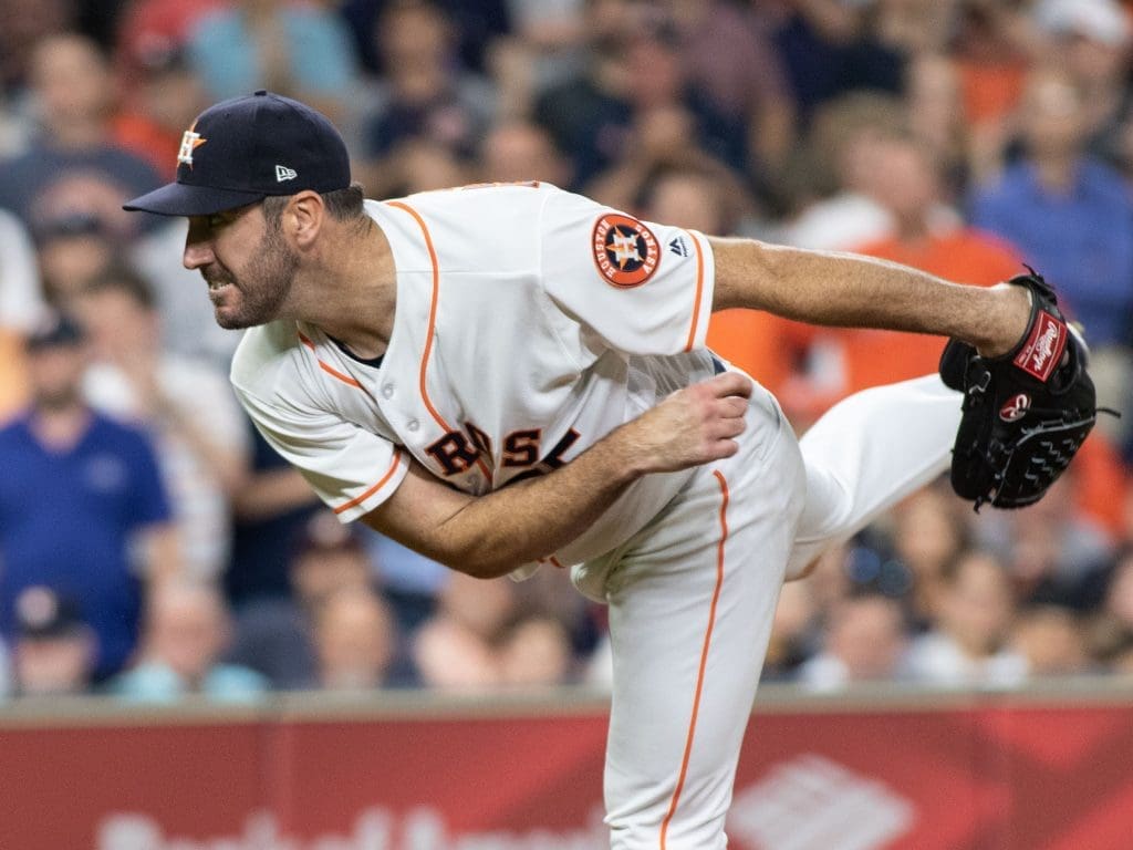 Astros pitchers Justin Verlander and Gerrit Cole seem to be waging a strikeout competition.