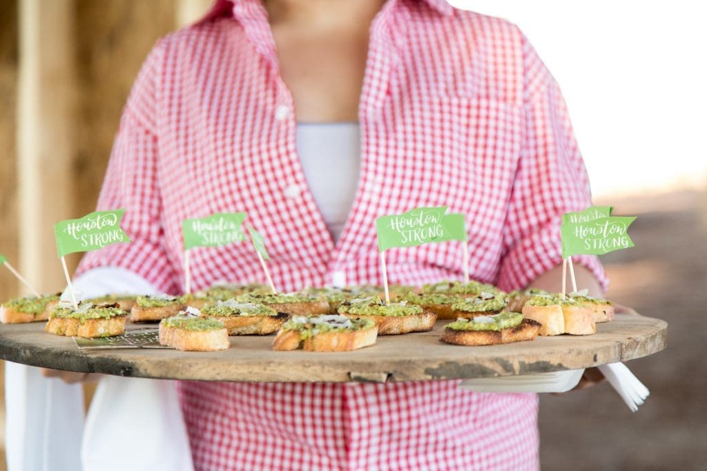English pea and mint crostini is served up with a side of #houstonstrong
