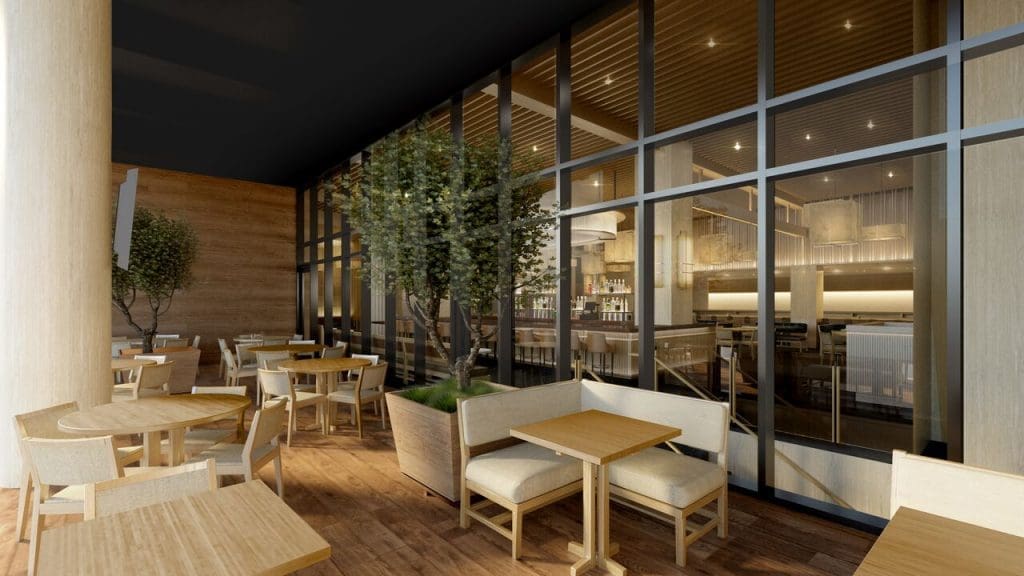 With the terrace, the restaurant is 10,000 square feet. 
