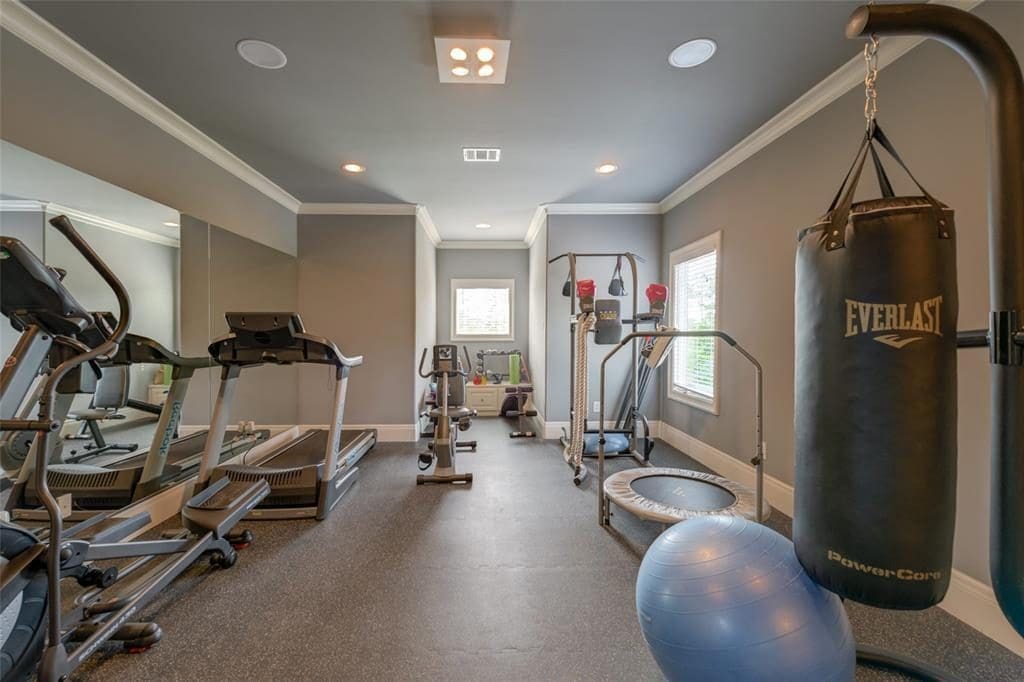 The home's gym was important to Theresa Roemer, who opened her own series of fitness centers. 