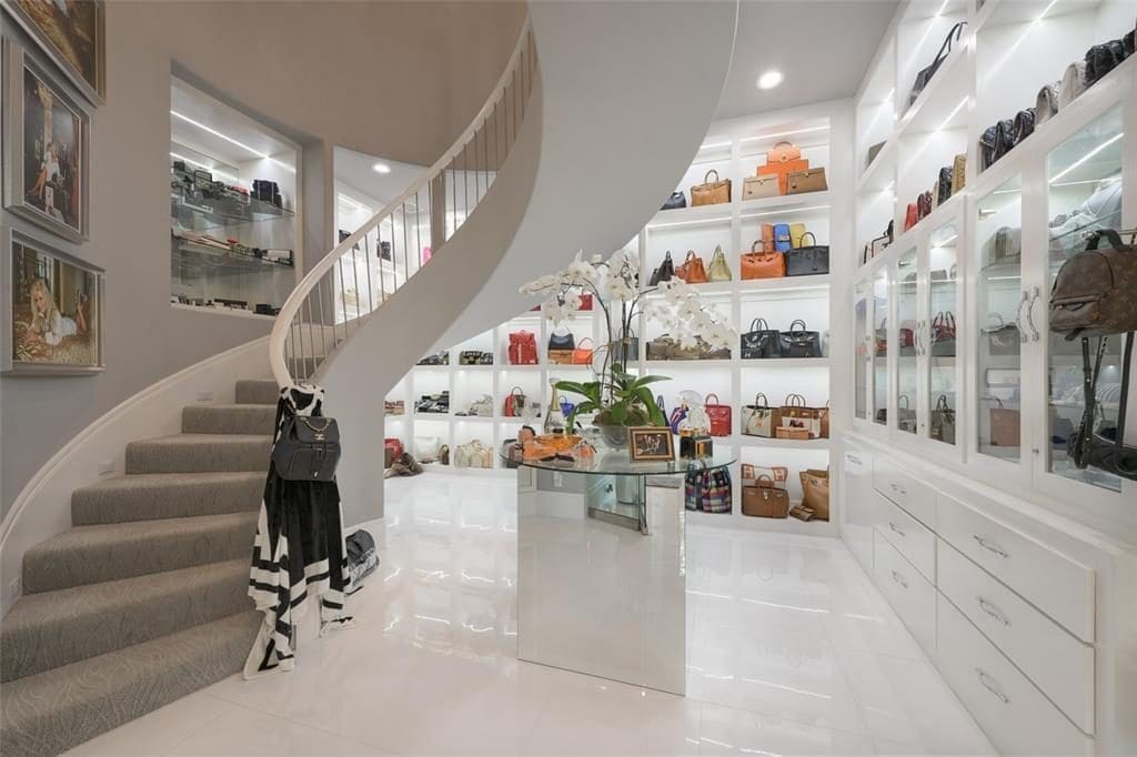 Theresa Roemer's three-story closet in her home in The Woodlands, built before the glamour closet trend took over,  garnered national attention. 