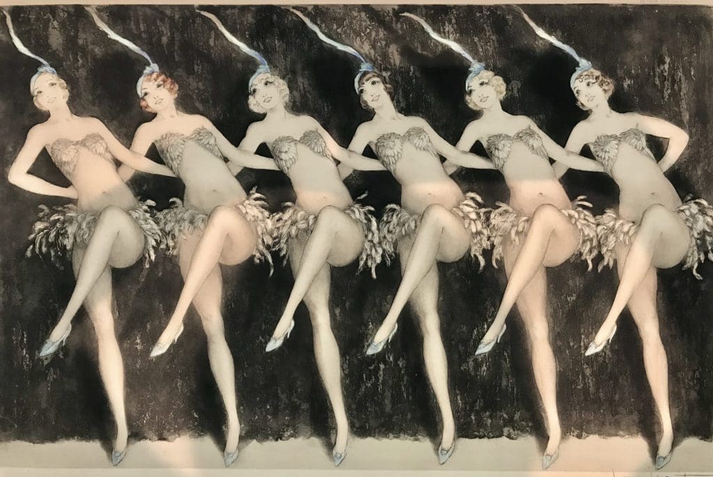 This Louis Icart signed and numbered print is among the numerous artworks indicative of Rosmarin's fascination with the Deco period. 