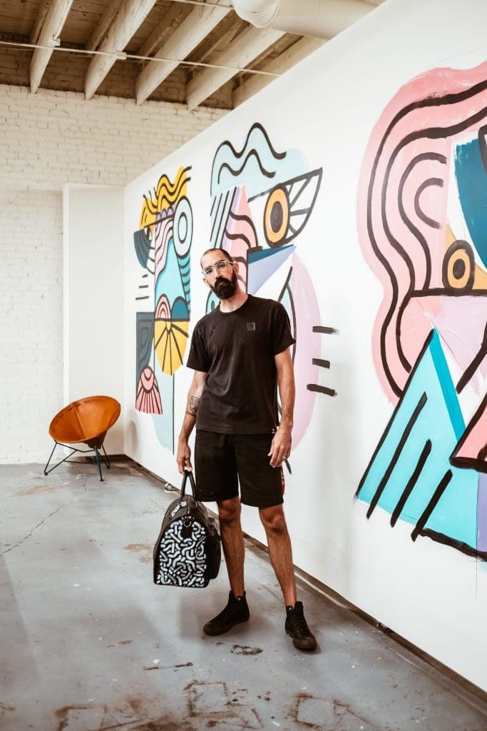 Kyle Steed with the Garment Weekender Bag