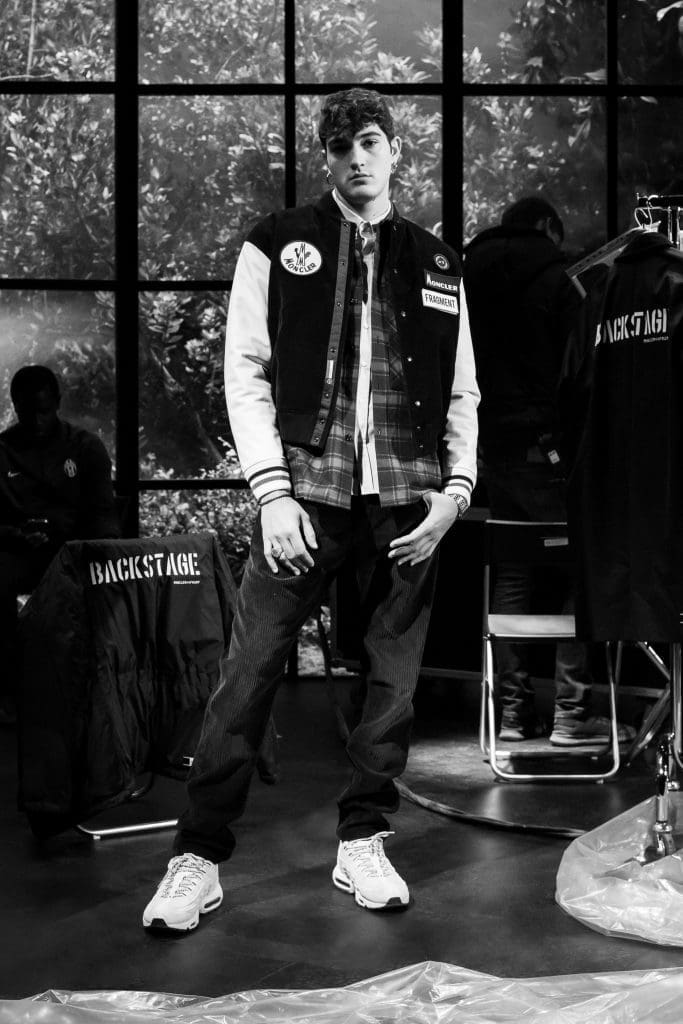 A bomber jacket from Moncler Genius collection in collaboration with Hiroshi Fujiwara. Available at Forty Five Ten.