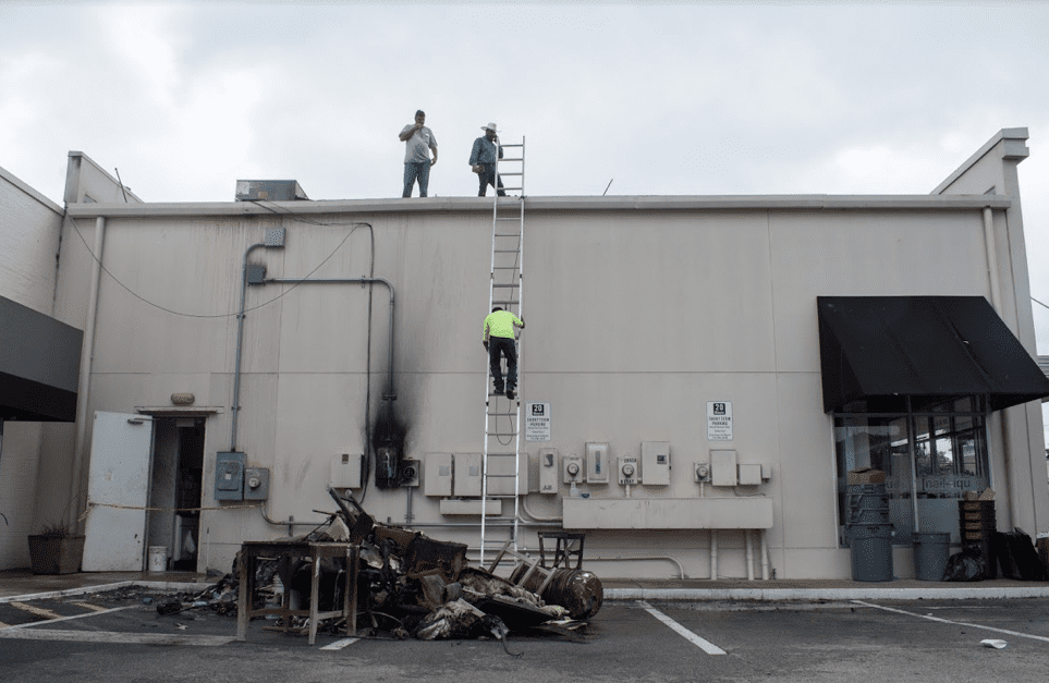A fire erupted in River Oaks Shopping Center a little before 2 am Monday morning. 