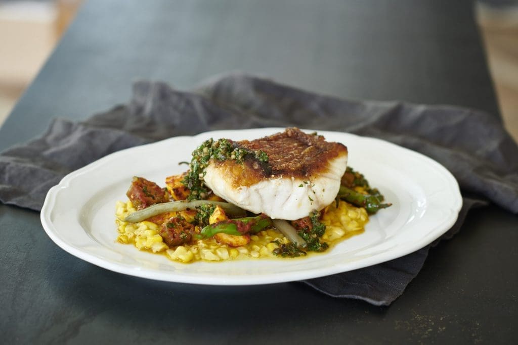 Roasted gulf snapper