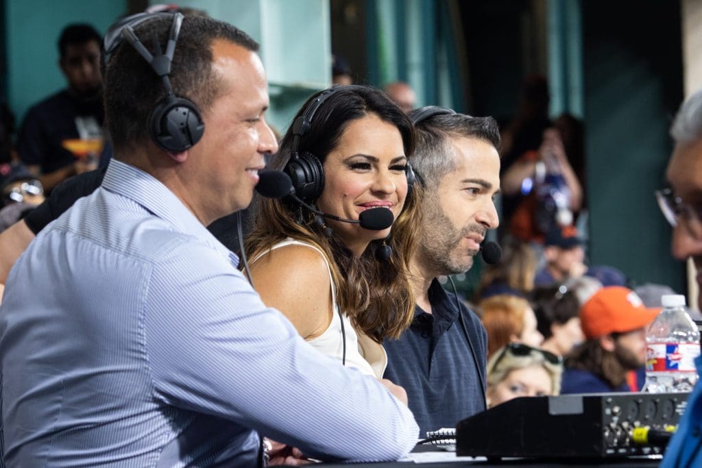 Alex Rodriguez and Jessica Mendoza certainly enjoyed Sunday Night Baseball in Houston.